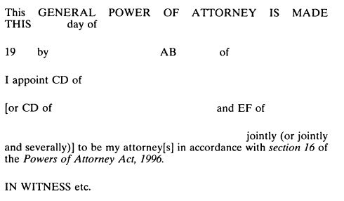 Third Schedule Form Of General Power Of Attorney Powers Of Attorney Act 1996 No 12 Better Regulation